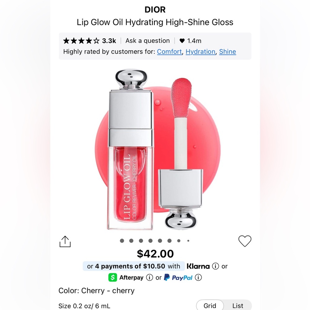Dior Cherry Lip Oil